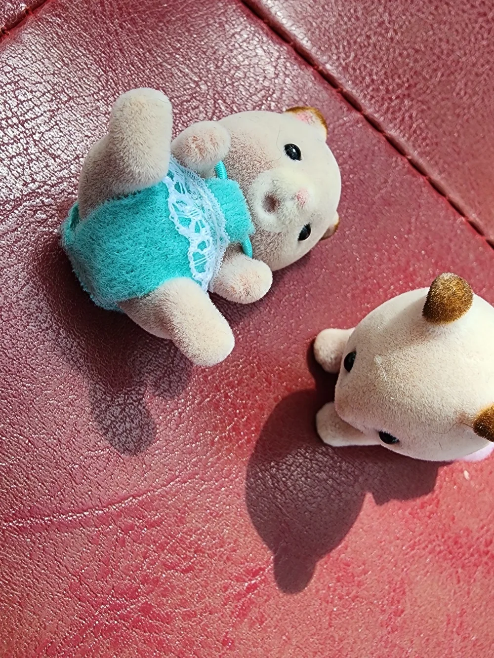 Calico Critter Small Pets Set with Teal and Pink Outfits